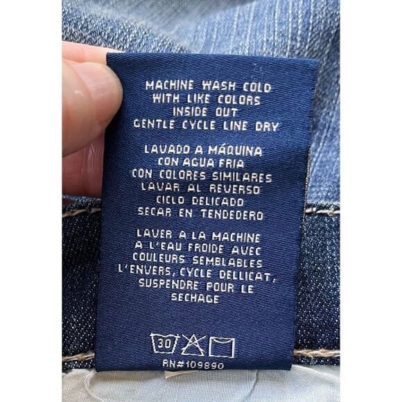 Seven7 Skinny Easy Fit Jeans with Embellished Embroidered Back Pockets, Size 6 - Picture 13 of 13